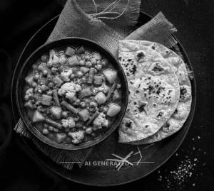 Mix Veg + Tawa Roti (2 pieces)