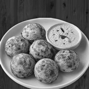Mini Nei Kaara Paniyaram + Coconut Chutney (10 Pcs)