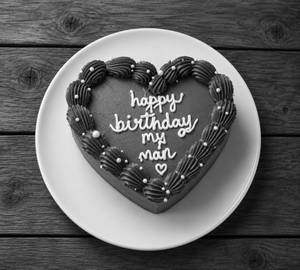 300 Grams Dark Blue Heart Shaped Cake