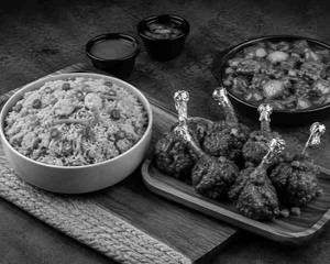Chicken Fried Rice +  Lollipops + Chicken Chilli Gravy
