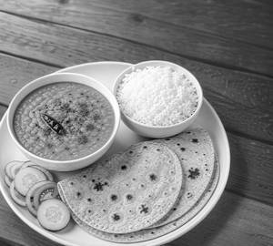 Masoor Orange Dal Rice With 2 Roti