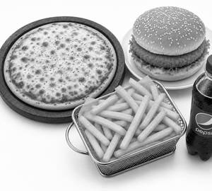 Cheese Pizza, Aloo Tikki Burger, French Fries & Small Pepsico