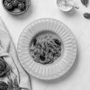 Fusilli with Stracciatella Pistachio Pesto