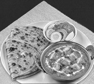 Paneer Butter Masala With ( 2Piece ghee Paratha)And Salad