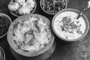Vegetable Biryani With Raita