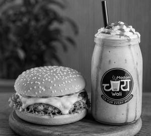 Cheese Burger + Strawberry Milkshake [250 Ml]
