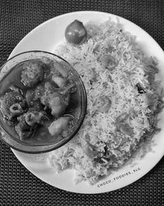 Mutton curry fry [8 pieces] with 4 plain rice