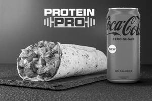 Tandoori Soya Chaap Protein Pro Wrap & Coke Zero Combo.