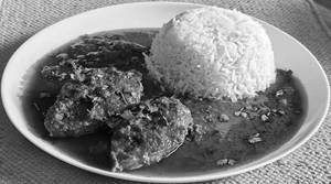 Rehu fish kadai [8 pieces] with 4 plane rice