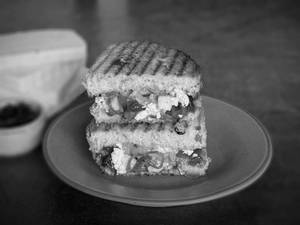 Harissa Paneer, Roasted Pepper & Feta Sandwich
