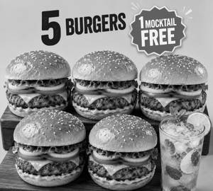 🍔 5 Burger Party Pack + 1 Mocktail Free