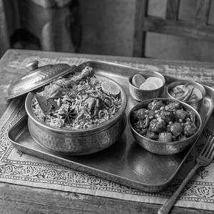 Chicken Biryani With Chicken Manchurian