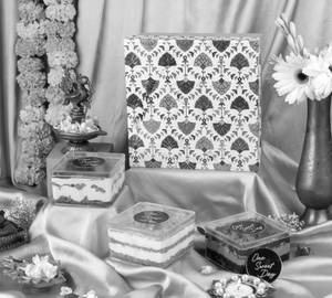 Diwali Special Celebration Gift Hamper Dessert Gift Box- [3 Dessert Tubs And 1 Cookie]