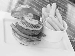 Prawn Cheese Burger With Fries