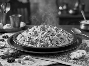 Mini Kaju Mushroom Pulao