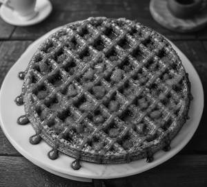Strawberry and chocolate waffle