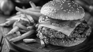 Chicken Jumbo Cheese Burger With Fries