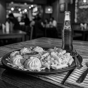 Veg Momo 4pcs + White Souce Pasta + Thumsup - 250ml