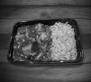 Kung pao paneer with rice