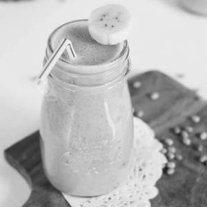Red banana milk shake