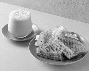 Cold Coffee Milkshake & Peri Peri Grilled Cottage Cheese Sandwich