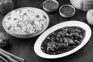 Egg Fried Rice And Seperate Chicken Manchurian Gravy