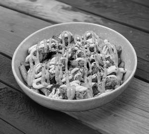 Chicken breast loaded cheesy fries