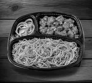 Veg Noodles With Boneless Chilli Chicken