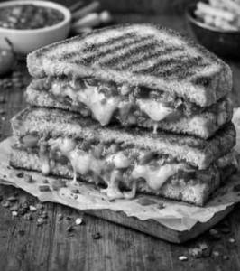 Schezwan Vegetable Cheese Grill Sandwich