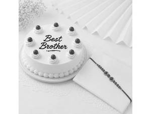 Vanilla  Rakhi  Cake + Rakhi