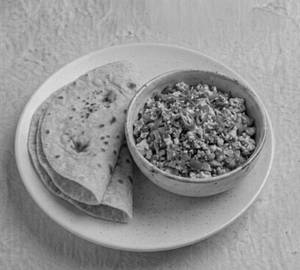 Chapathi with paneer burji
