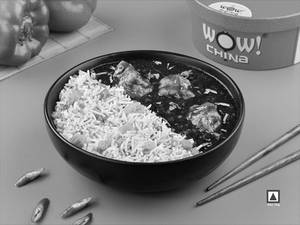 Veg fried rice with chicken manchurian