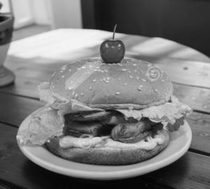 Chicken sausage burger