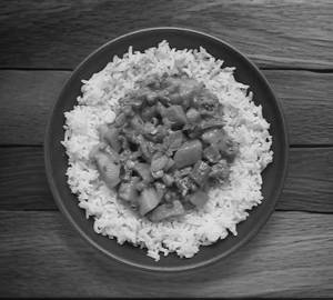 Rice with veg curry