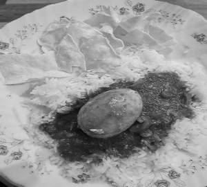 Rice with egg curry