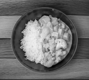 Rice with veg curry [veg]