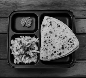 4 pic paratha and  masala aalu bhujiya and pickle