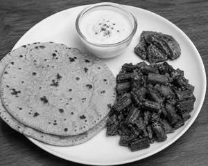 Roti (4)+Bhindi Bhujiya(300)Ml