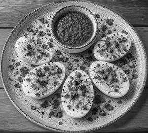 Boiled Egg - 4 Pieces( Served With Chopped Onion And Chutney)