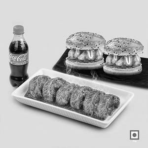 Veg PanFried Momo(Schezwan sauce)6Pc + Veg Moburg 2Pc + One250ml Coke