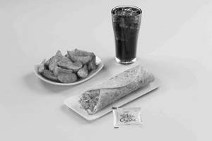 (Serves 1) Super Saver Chicken Tikka Wrap Meal + Thums Up