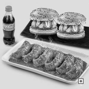Veg PanFried Momo(Tomato Garlic)6Pc + Veg Moburg 2Pc+ One250ml Coke