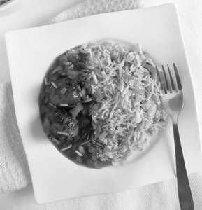 Veg Fried Rice And Veg Manchurian With Salad