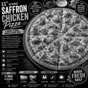 11" Saffron chicken pizza