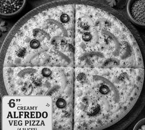 6" Creamy Alfredo Veg Pizza