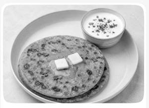 Paneer Paratha With Dahi