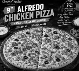 9" Creamy Alfredo Chicken Pizza