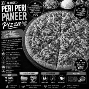 11" Large Peri Peri Paneer Pizza