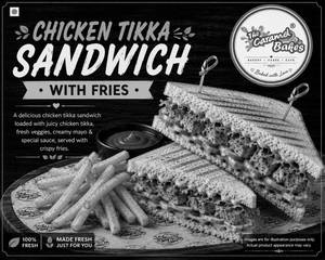 Chicken Tikka Sandwich With Fries