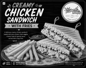 Creamy Chicken Sandwich With Fries